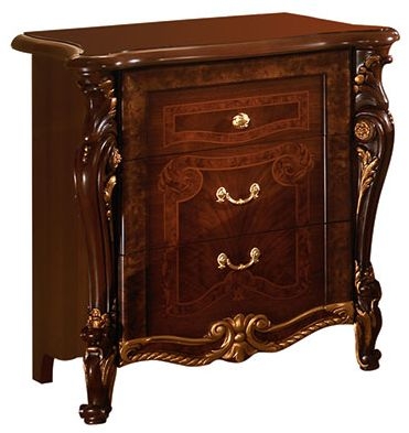 Arredoclassic Donatello Brown Italian 3 Drawer Bedside Cabinet