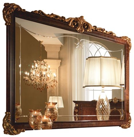 Arredoclassic Donatello Brown Italian Rectangular Large Mirror