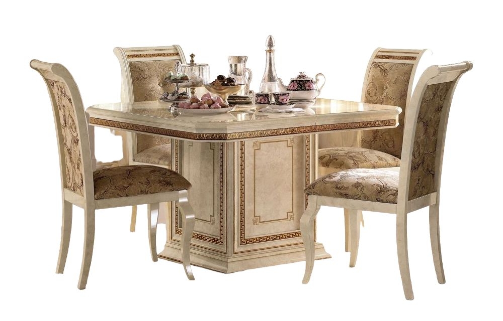 Arredoclassic Leonardo Golden Italian 120cm160cm Square Extending Dining Table