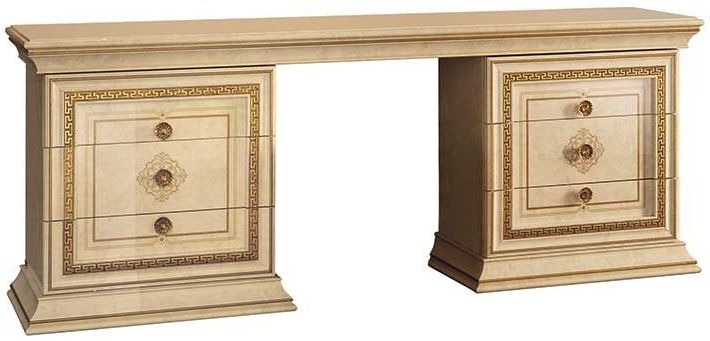 Arredoclassic Leonardo Golden Italian 6 Drawer Dressing Table