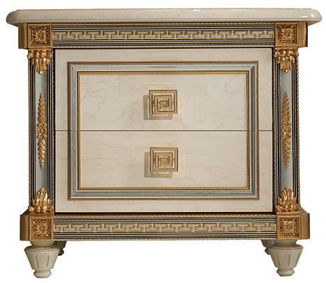 Arredoclassic Liberty Ivory With Gold Italian 2 Drawer Bedside Cabinet