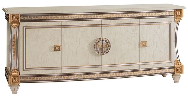 Arredoclassic Liberty Ivory With Gold Italian 4 Door Wide Sideboard