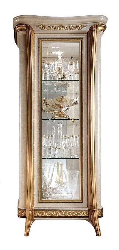 Arredoclassic Melodia Golden Italian 1 Glass Door Display Cabinet