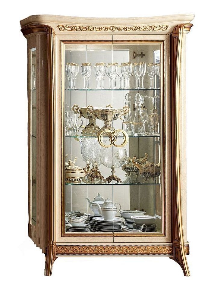 Arredoclassic Melodia Golden Italian 2 Glass Door Display Cabinet