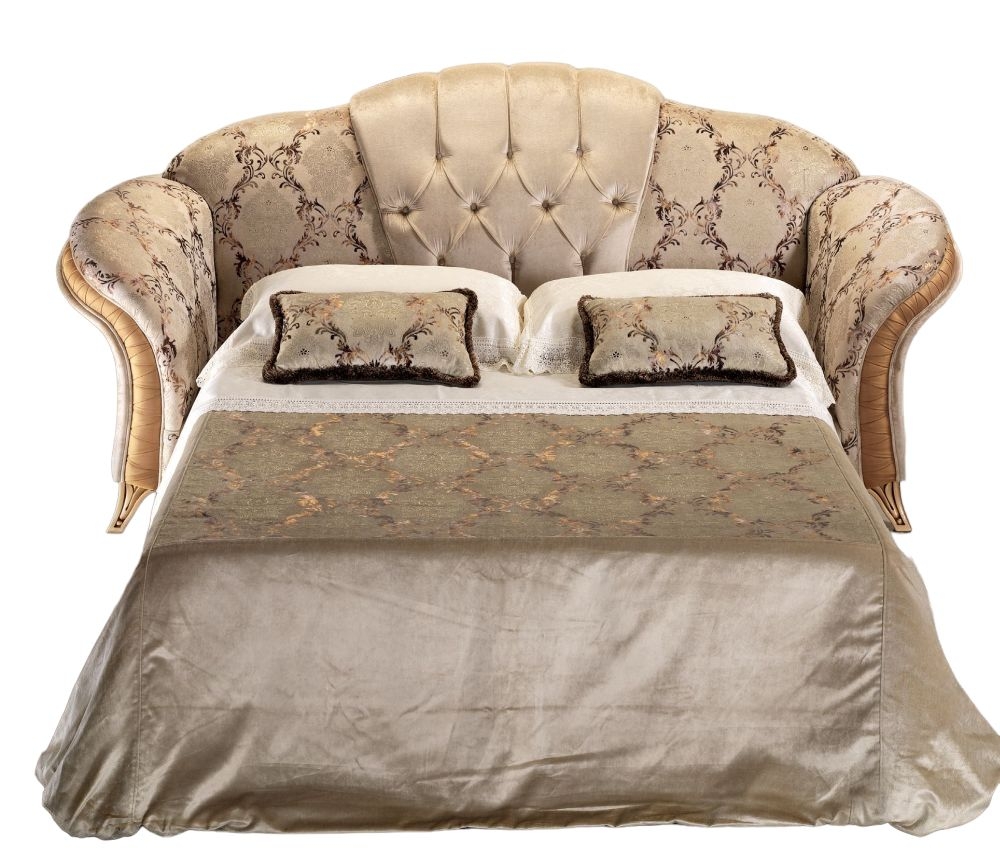 Arredoclassic Melodia Golden Italian Fabric 3 Seater Sofa Bed