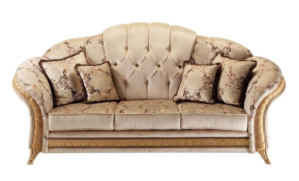 Arredoclassic Melodia Golden Italian Fabric 3 Seater Sofa