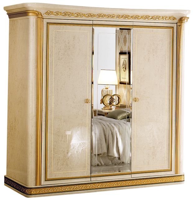 Arredoclassic Melodia Golden Italian 3 Door 1 Mirror Wardrobe