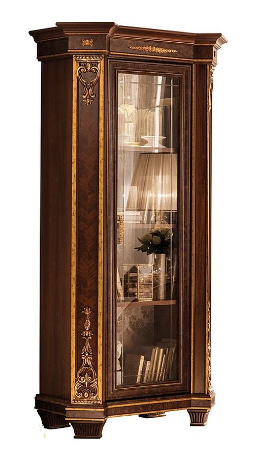 Arredoclassic Modigliani Mahogany Italian 1 Glass Door Display Cabinet