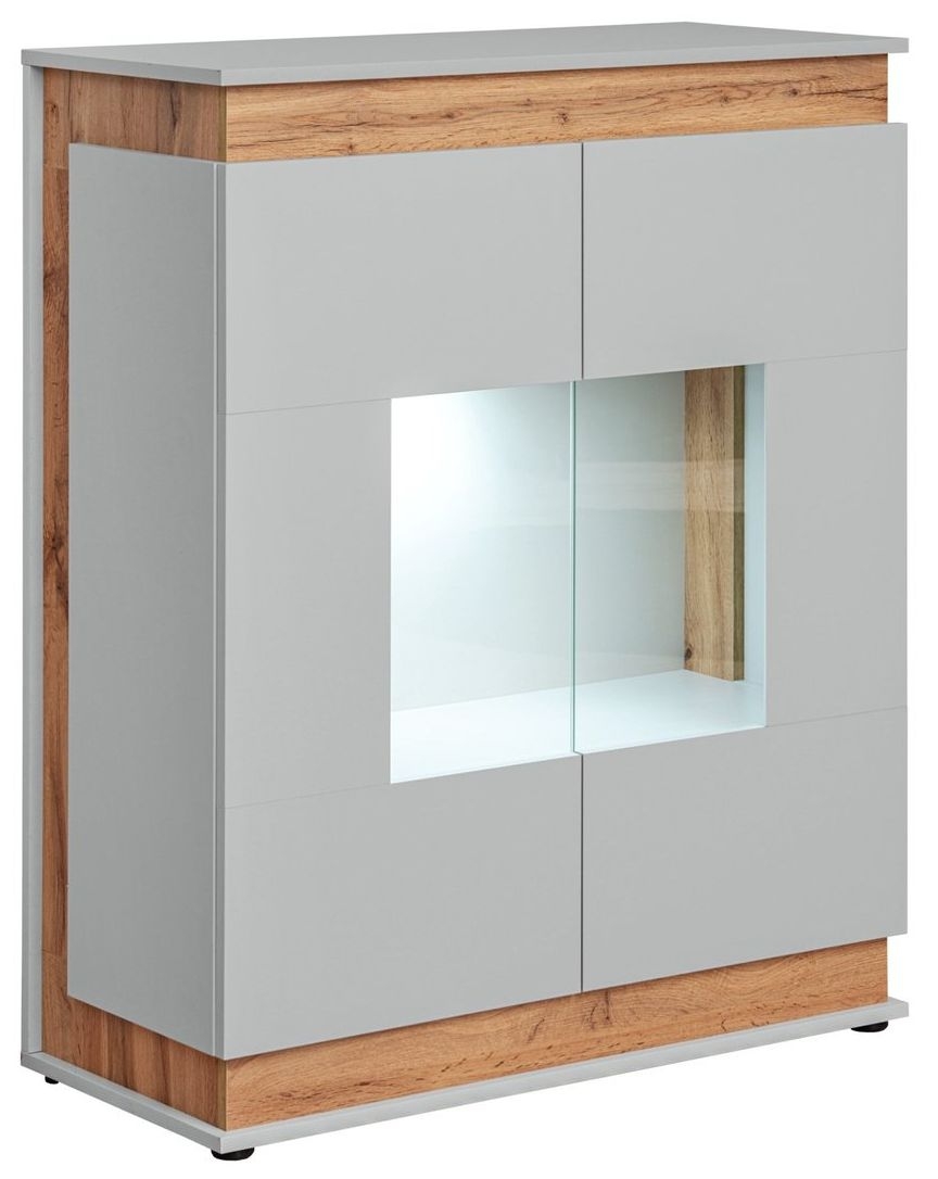 Berlin Grey And Oak Display Cabinet