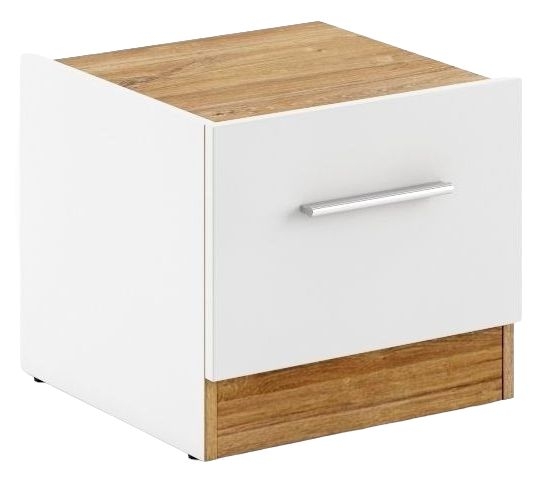 Dentro White And Oak Bedside Cabinet