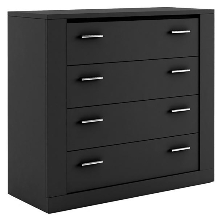 Idea Black Matt 4 Drawer Chest