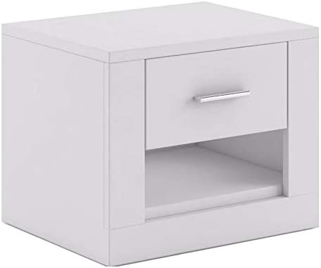 Idea White Matt 1 Drawer Bedside Cabinet