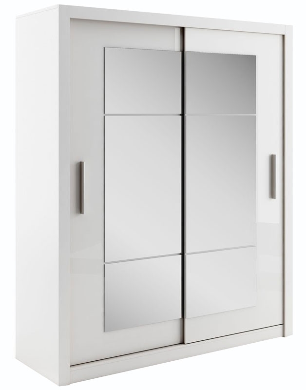 Idea White Matt 2 Door Mirror Sliding Wardrobe