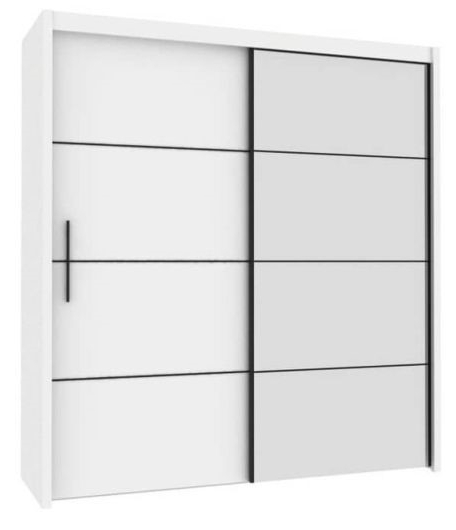 Inova White Matt 2 Door Mirror Sliding Wardrobe