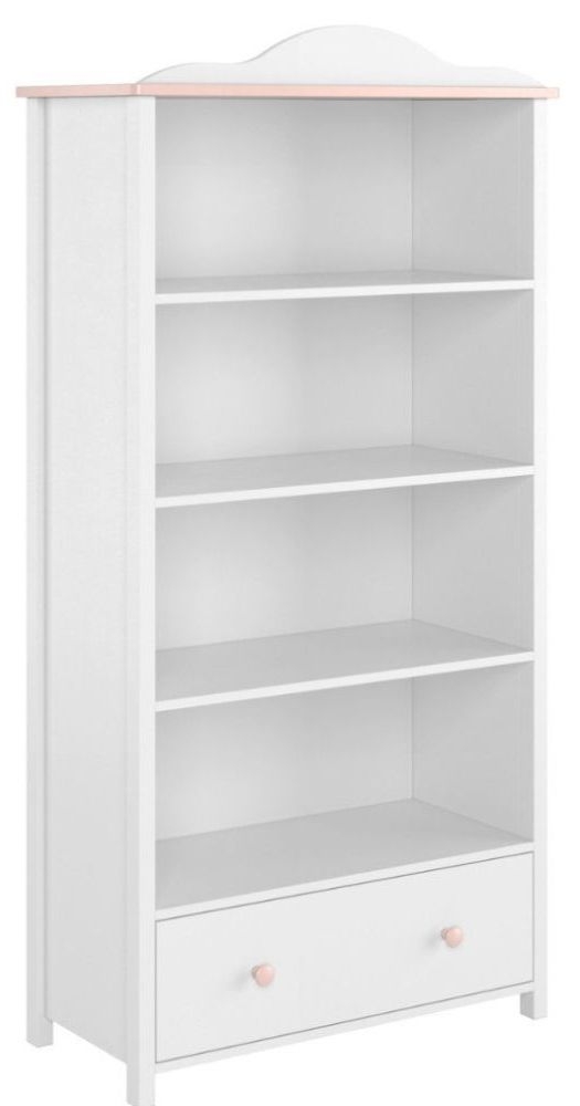 Luna White Bookcase