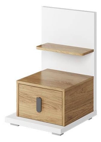 Massi Natural And White Bedside Table
