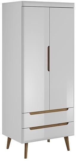 Nordi White High Gloss 2 Door Wardrobe