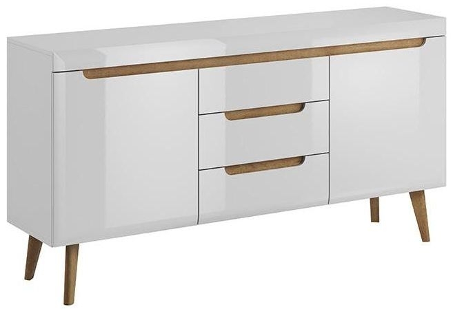 Nordi White High Gloss Large Sideboard