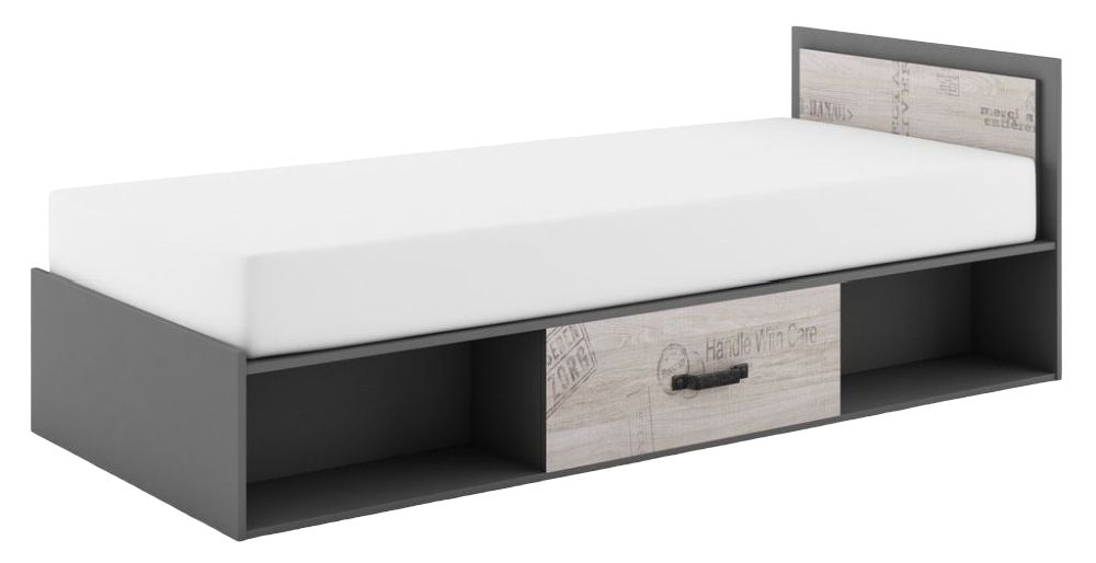 Santana Graphite Grey Storage Bed With Mattress