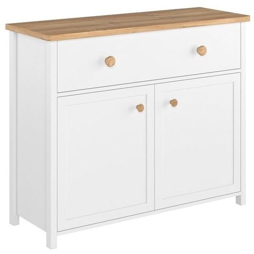 Story White And Oak Sideboard