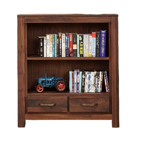 Baumhaus Mayan Walnut 2 Drawer Bookcase