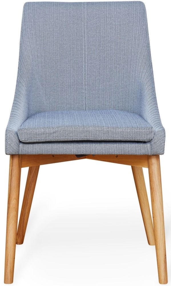 Baumhaus Mobel Oak Grey Fabric Dining Chair Sold In Pairs