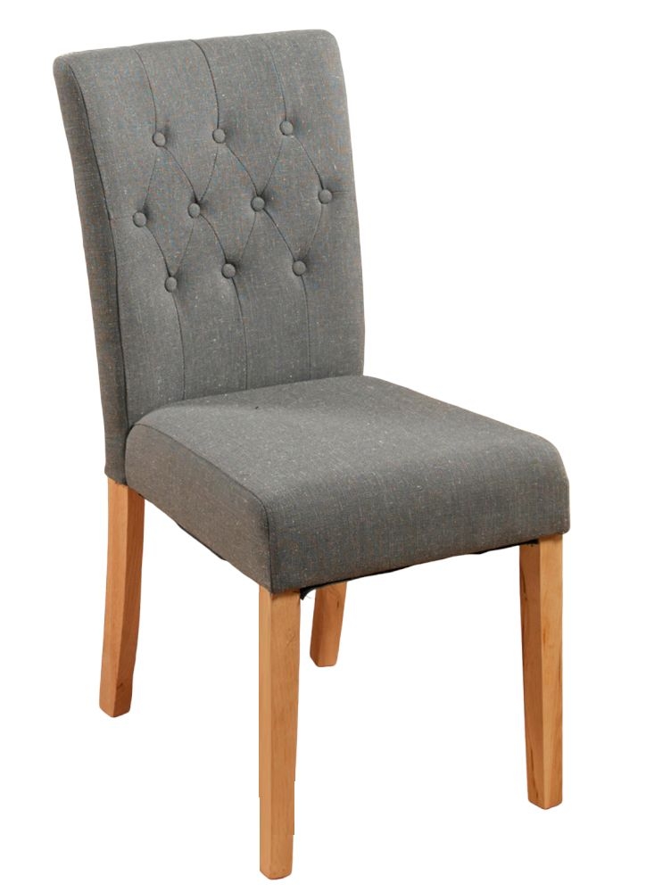 Baumhaus Mobel Oak Fabric Dining Chair Sold In Pairs