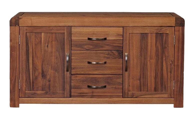 Baumhaus Shiro Walnut 2 Door 3 Drawer Sideboard