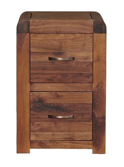 Baumhaus Shiro Walnut 2 Drawer Filing Cabinet