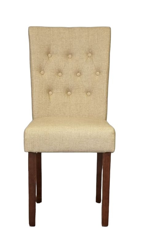 Baumhaus Shiro Walnut Biscuit Fabric Dining Chair Sold In Pairs