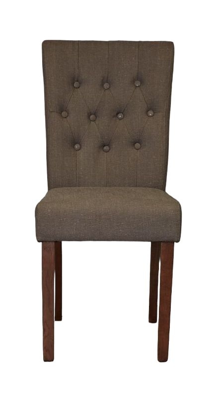 Baumhaus Shiro Walnut Slate Fabric Dining Chair Sold In Pairs
