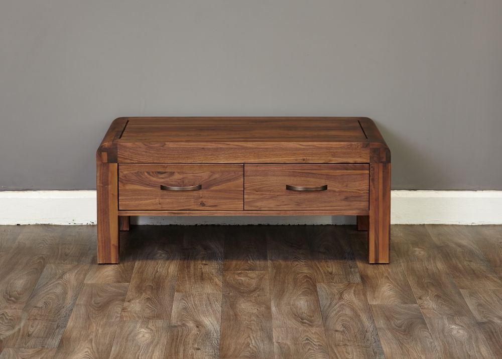 Baumhaus Shiro Walnut 4 Drawer Coffee Table