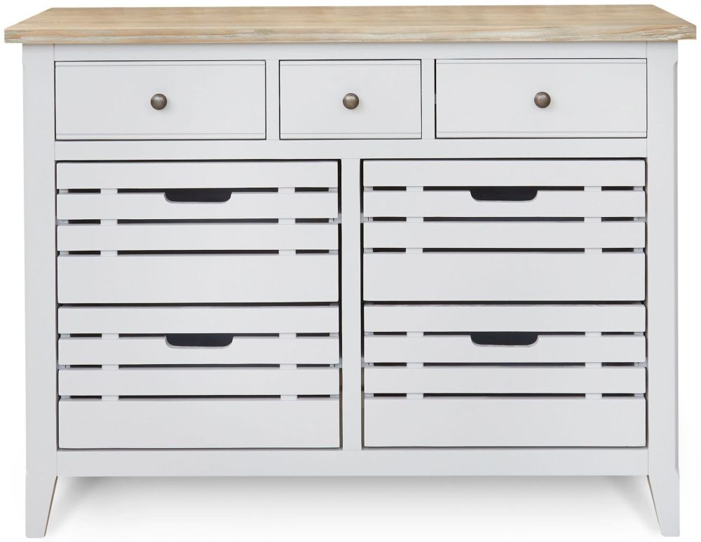 Baumhaus Signature Grey Painted 7 Drawer Sideboard