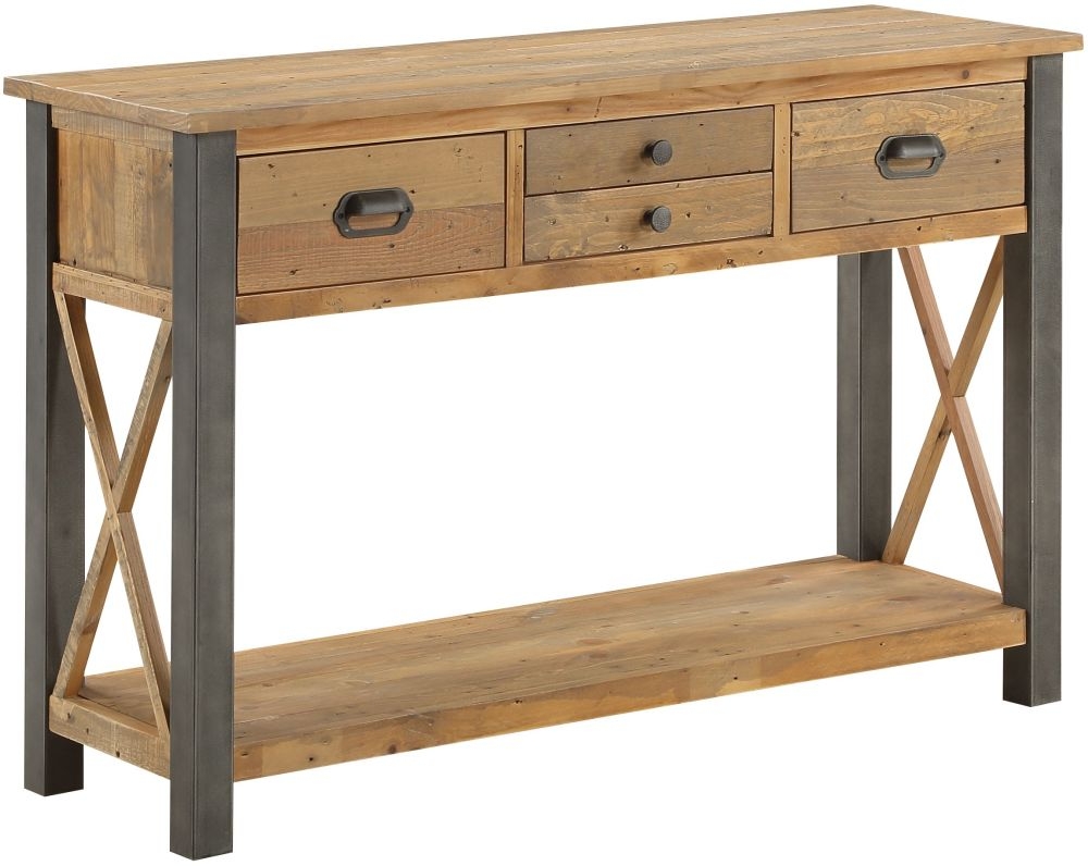 Baumhaus Urban Elegance Reclaimed Wood 4 Drawer Console Table