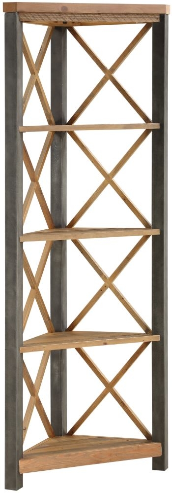 Baumhaus Urban Elegance Reclaimed Wood Large Corner Bookcase