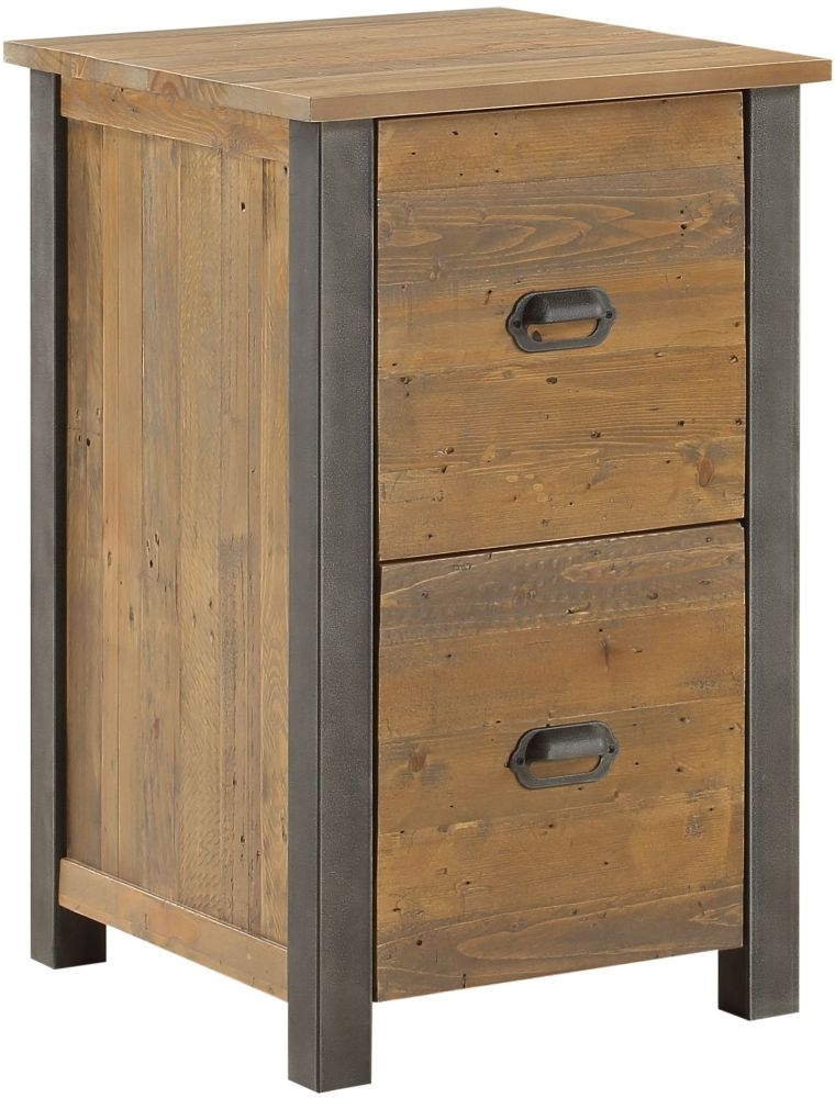 Baumhaus Urban Elegance Reclaimed Wood Two Drawer Filing Cabinet
