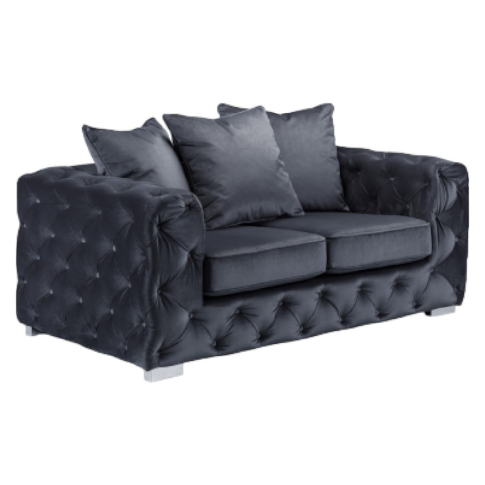 Ankara Black Tufted 2 Seater Sofa