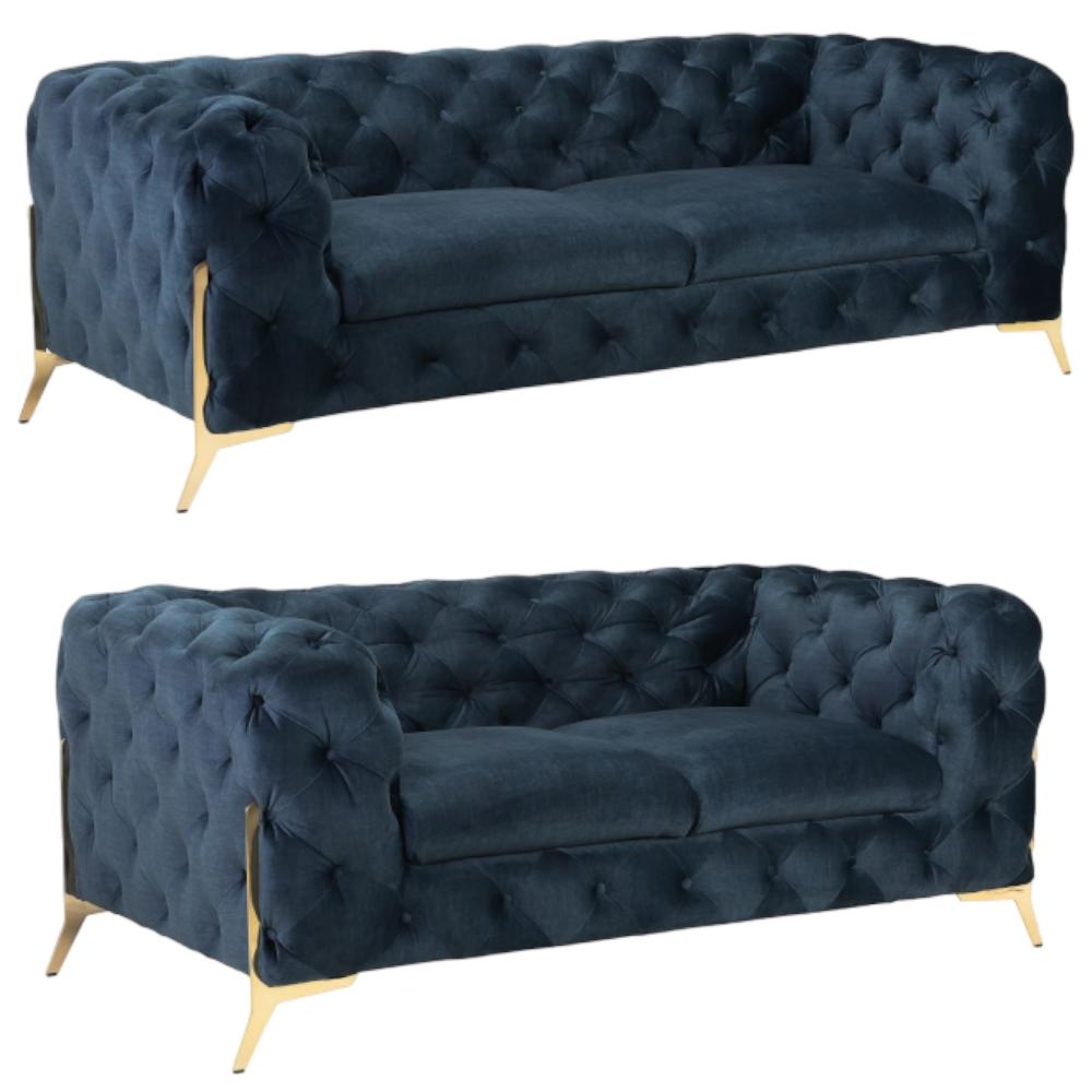 Chelsea Chesterfield Deep Ocean Tufted 32 Seater Sofa