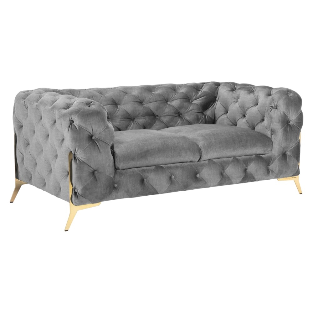 Chelsea Chesterfield Grey Tufted 2 Seater Sofa