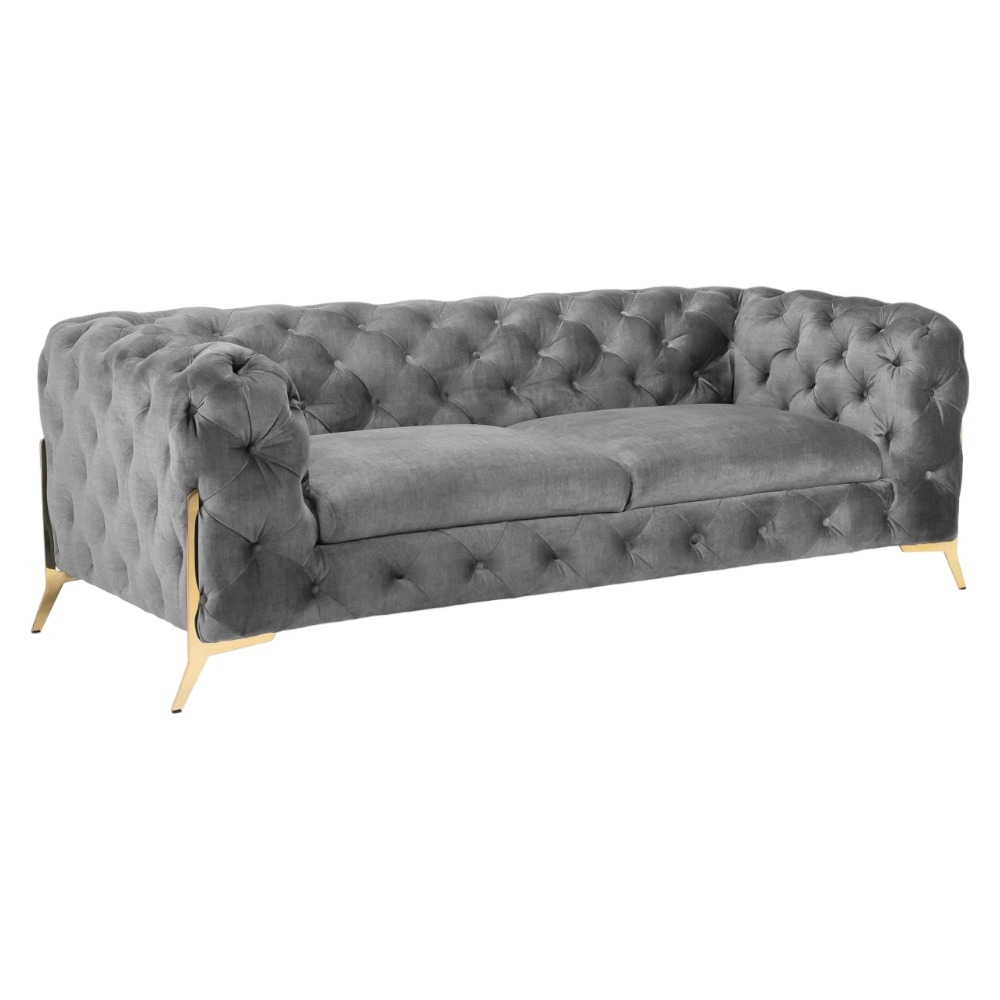 Chelsea Chesterfield Grey Tufted 3 Seater Sofa