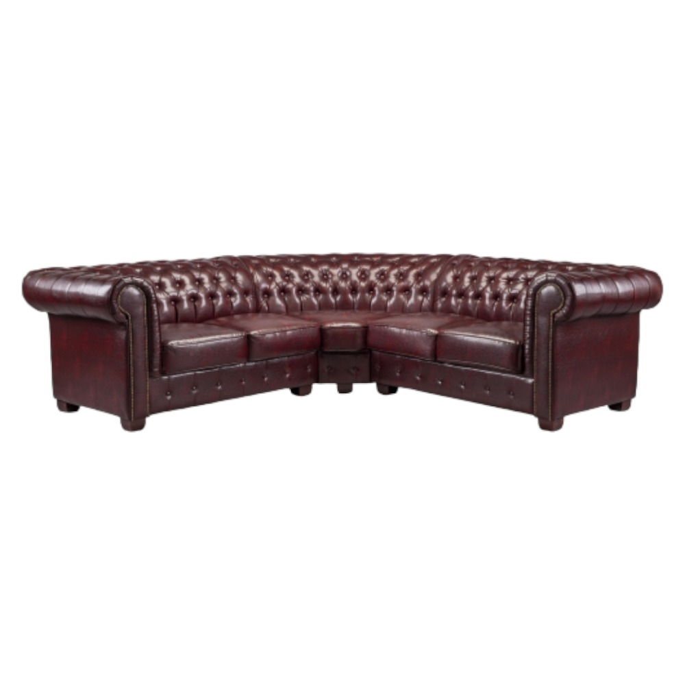 Chesterfield Oxblood Red Tufted Large Corner Sofa