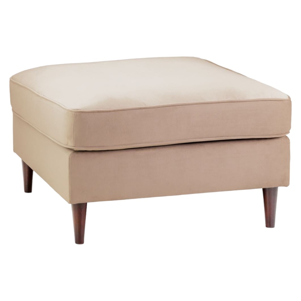 Harper Plush Beige Tufted Footstool