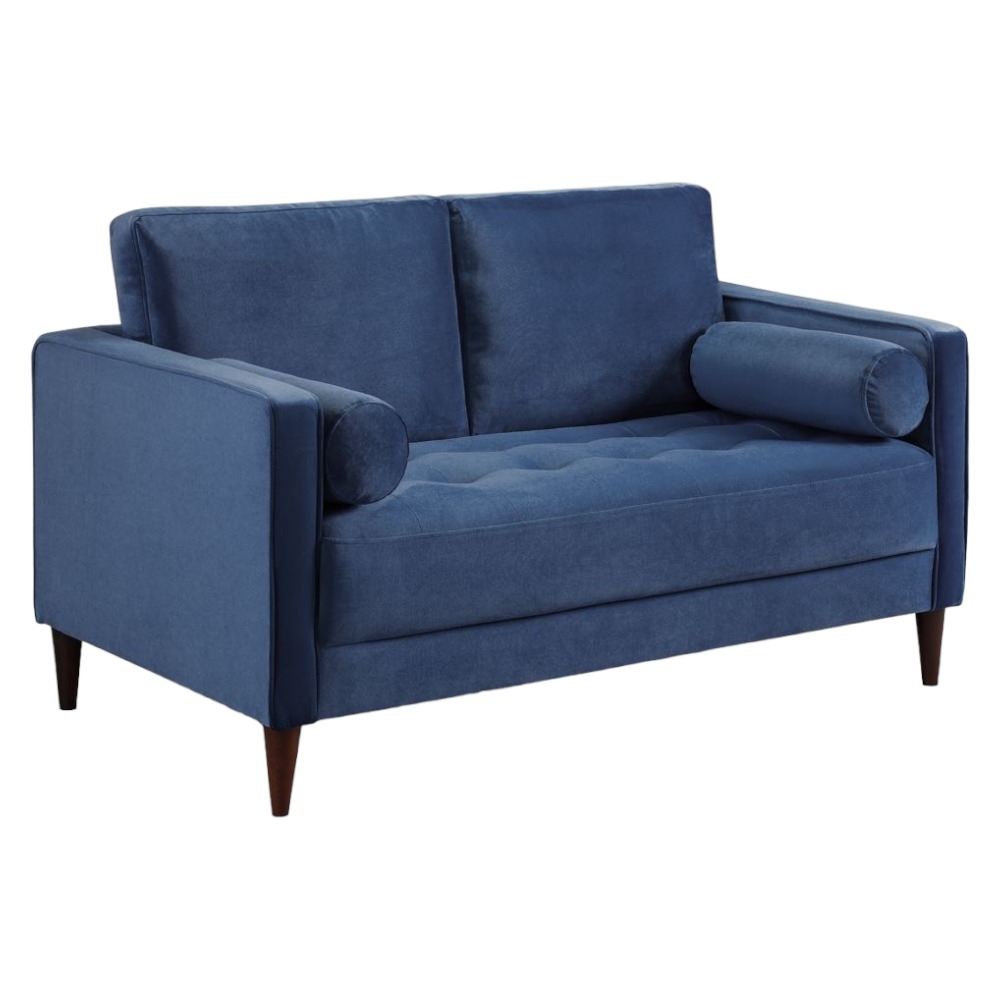 Harper Plush Blue Tufted 2 Seater Sofa