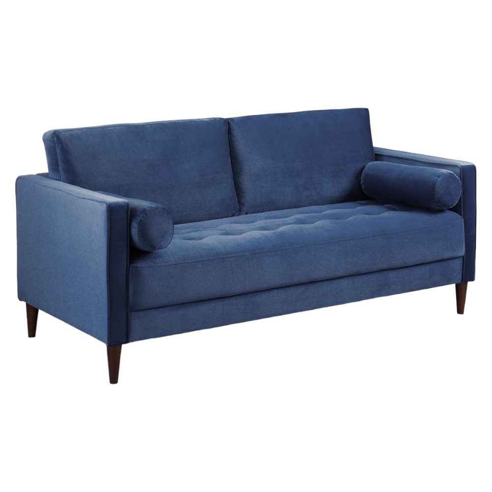 Harper Plush Blue Tufted 3 Seater Sofa