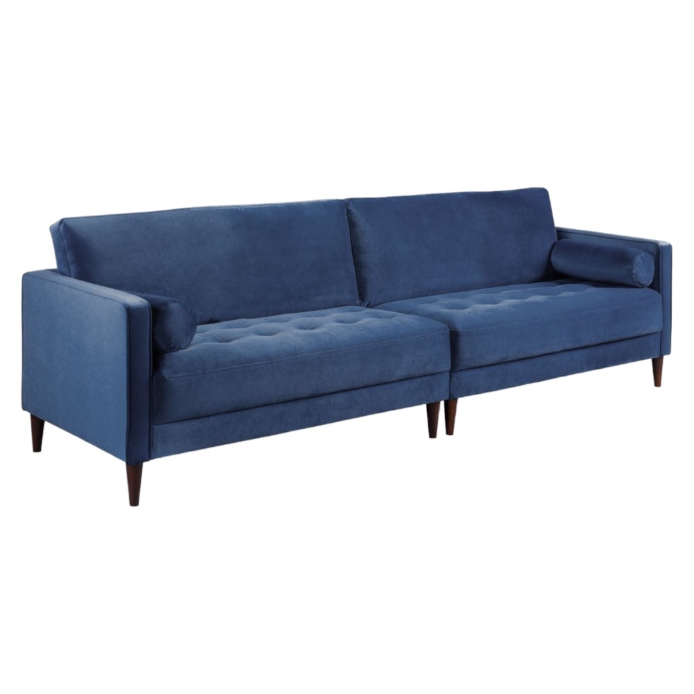 Harper Plush Blue Tufted 4 Seater Sofa
