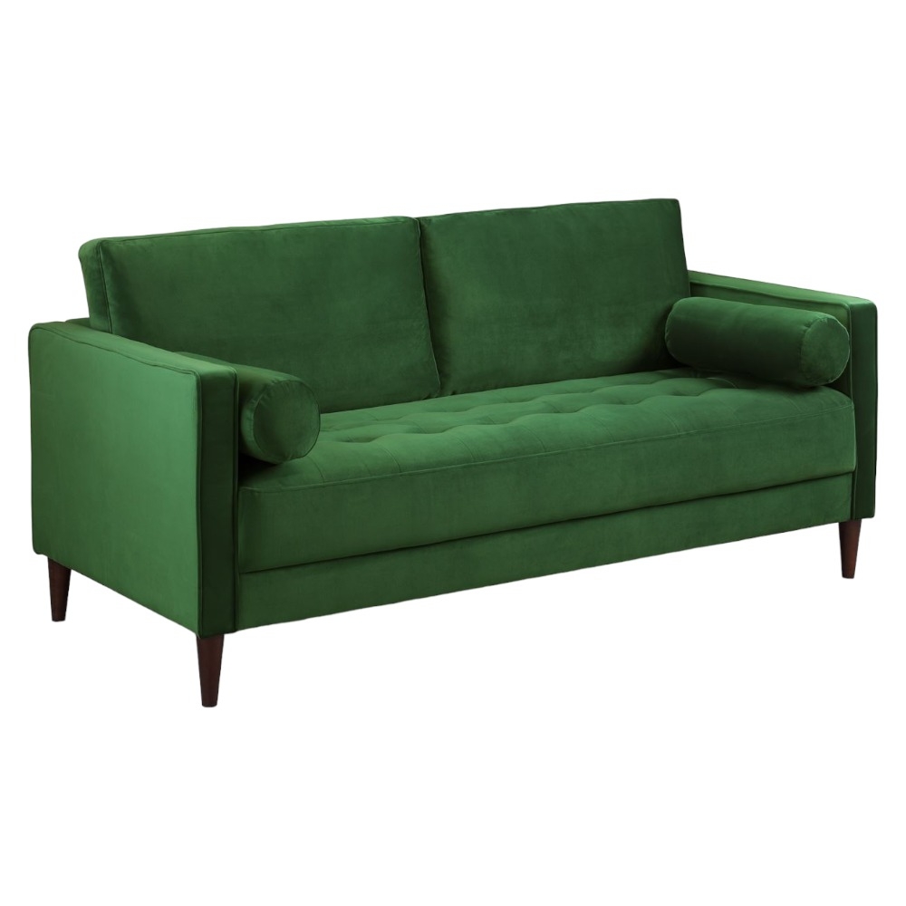 Harper Plush Green Tufted 3 Seater Sofa