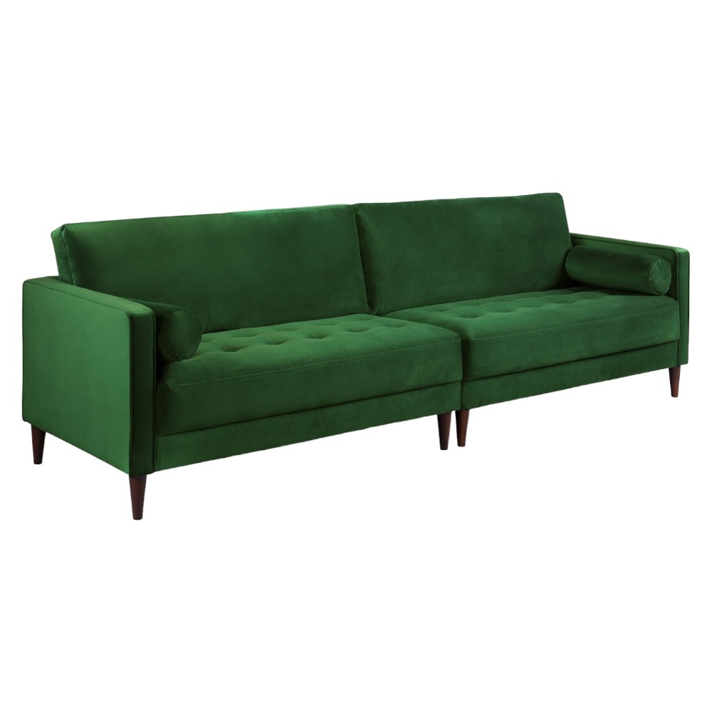 Harper Plush Green Tufted 4 Seater Sofa