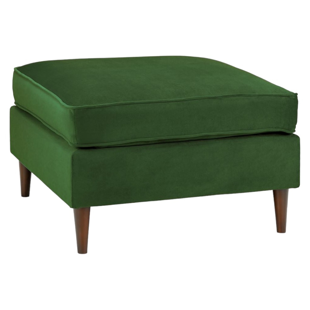 Harper Plush Green Tufted Footstool