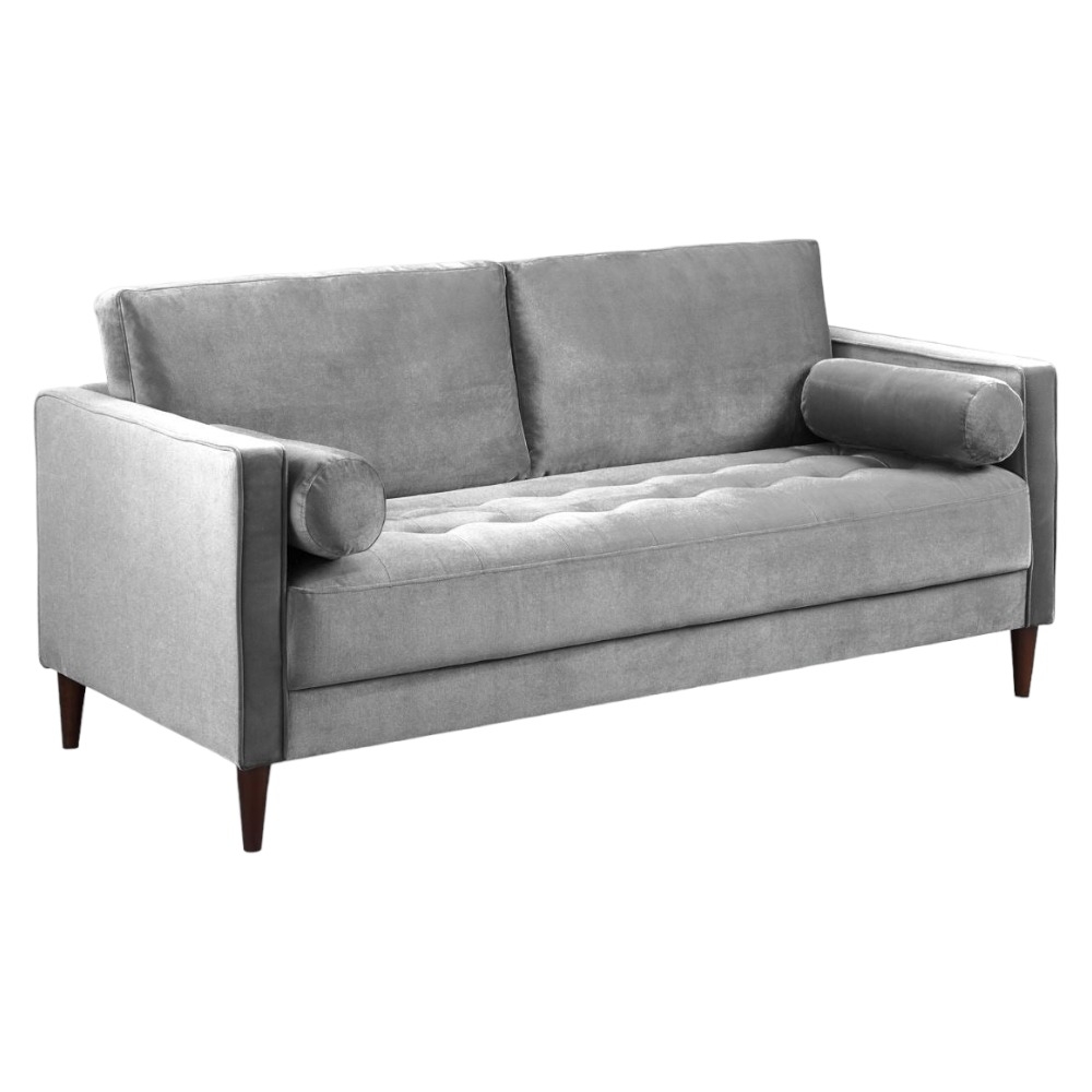 Harper Plush Grey Tufted 3 Seater Sofa