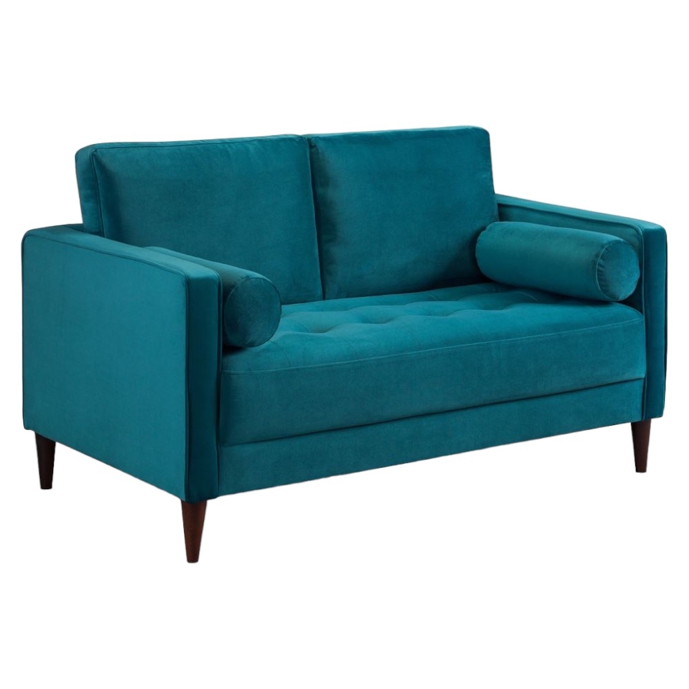 Harper Plush Teal Tufted 2 Seater Sofa